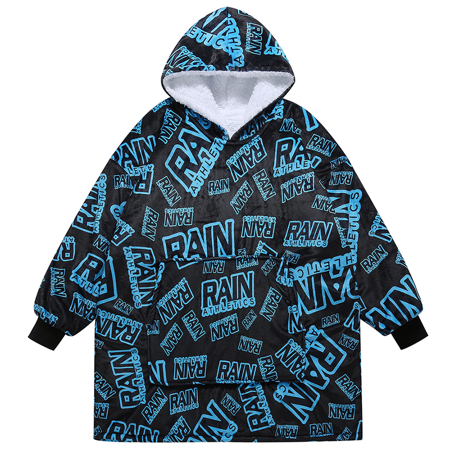 Printed Flannel Sherpa Wearable Blanket