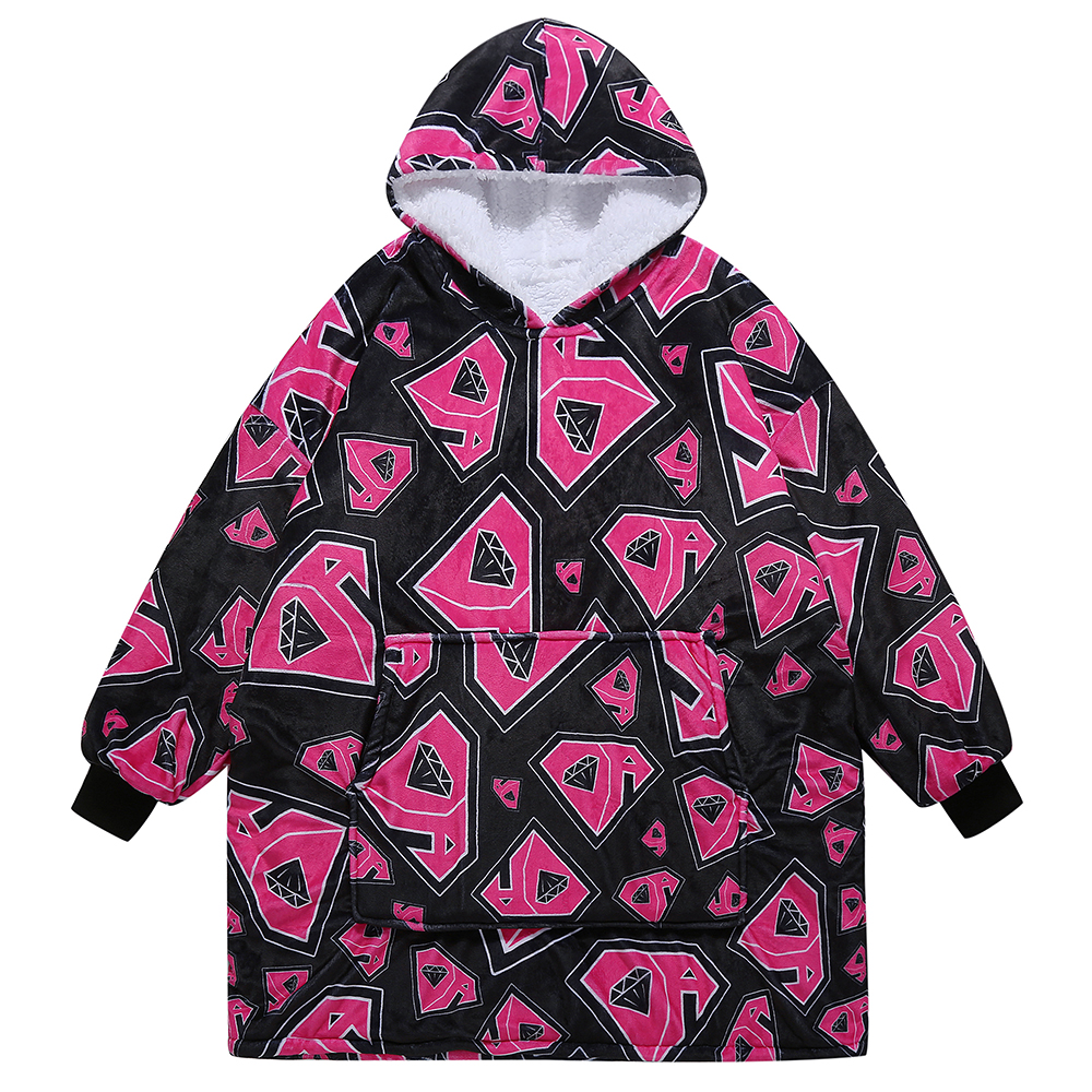 Printed Flannel Sherpa Wearable Blanket