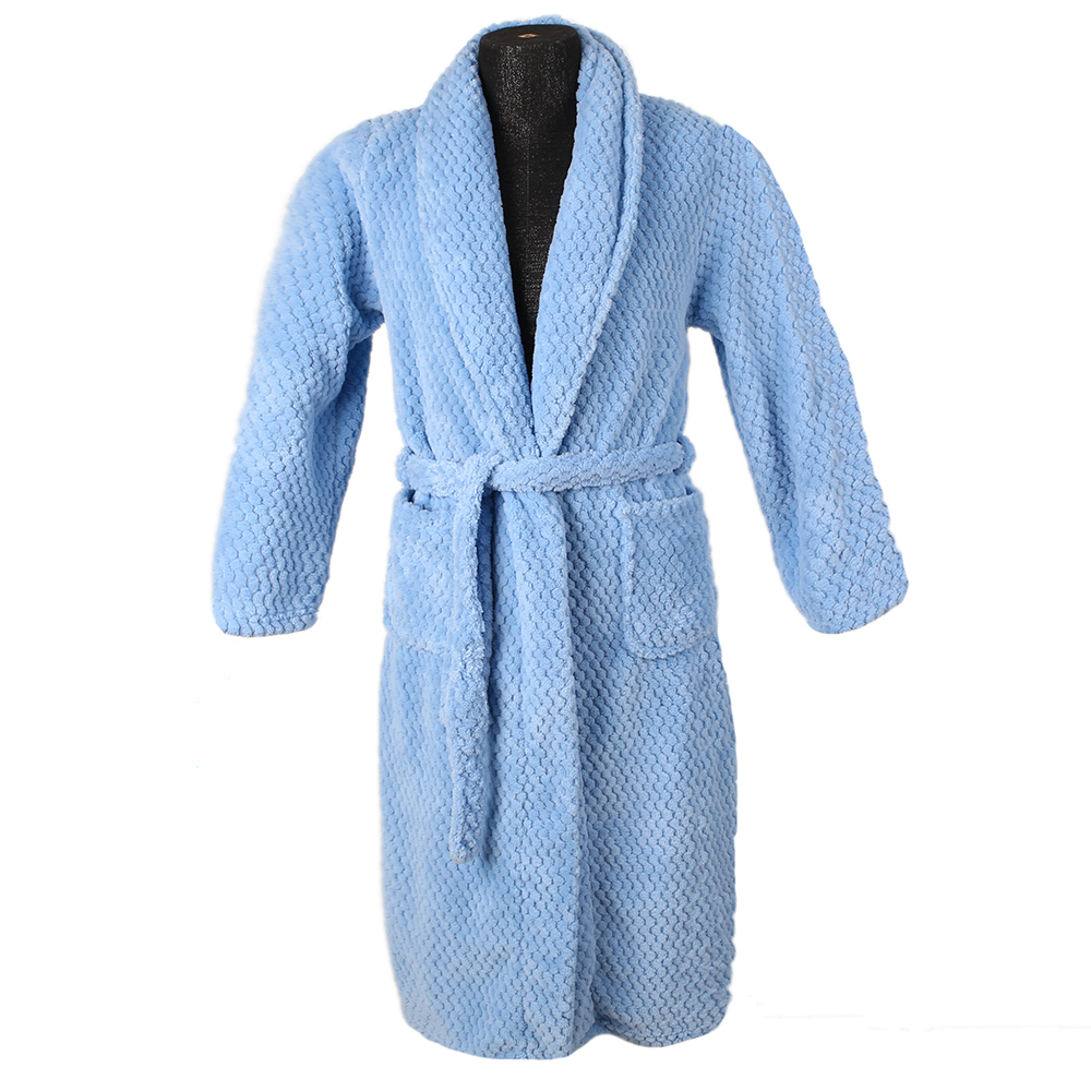 Solid Jacquard Flannel Bathrobe